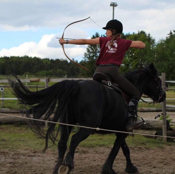 Rückwärtsschuss im Galopp